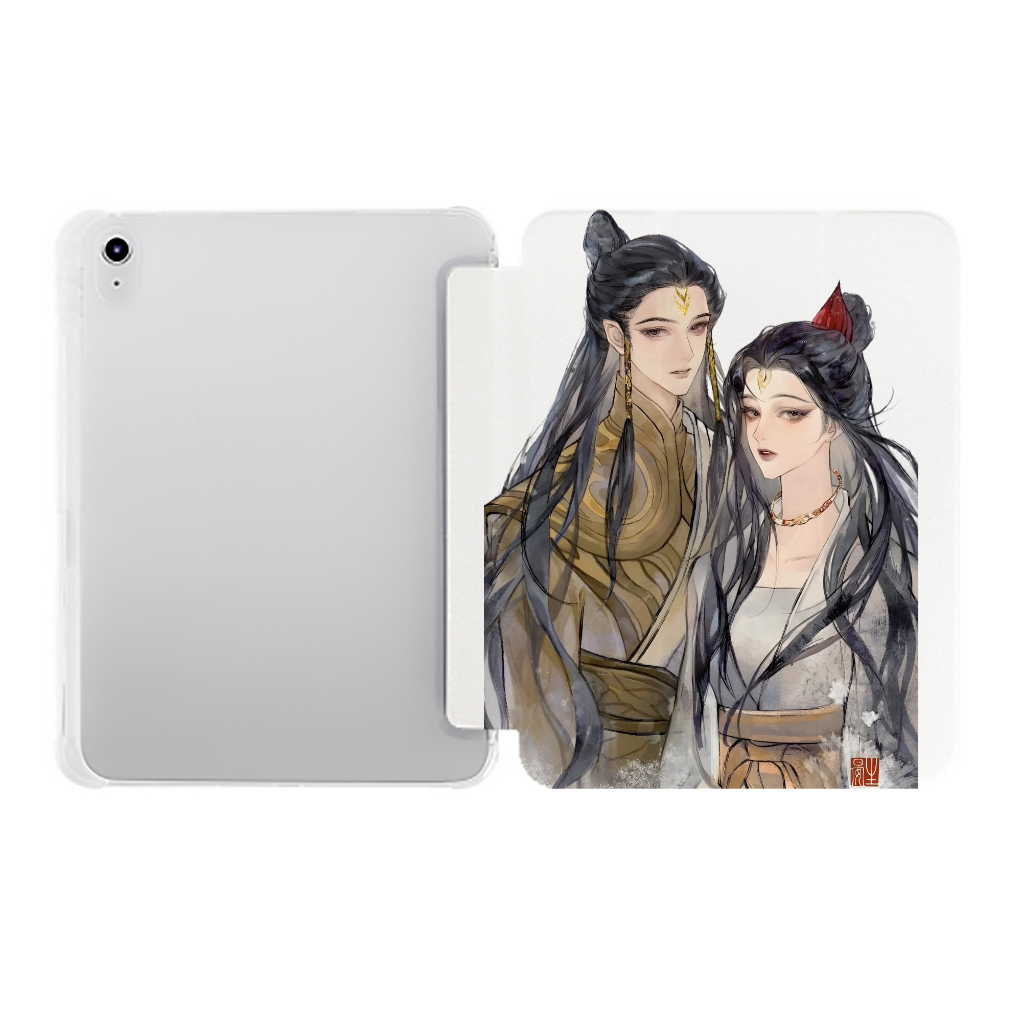 （画像用） Ne Zha 2 ナタ 魔童の大暴れ IPad ケース ペン収納付き 三つ折りスタンド PUレザー×シリコン 対応機種9.5/10.5/10.9インチ